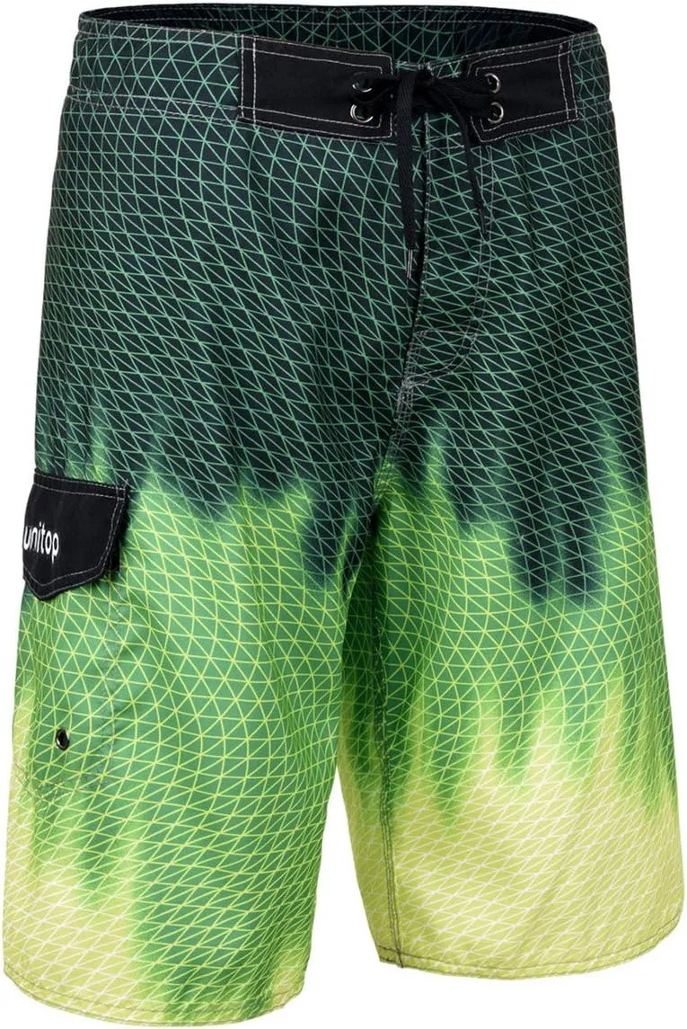 unitop Men's Swim Trunks Beachwear Quick Dry Hawaiian Printed
