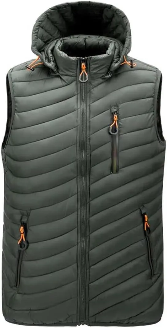 Winter Mens Sleeveless Jacket Vest Autumn Warm Thick Coats Male Cotton-Padded Waterproof Waistcoat Vest