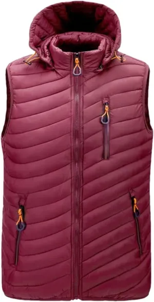 Winter Mens Sleeveless Jacket Vest Autumn Warm Thick Coats Male Cotton-Padded Waterproof Waistcoat Vest
