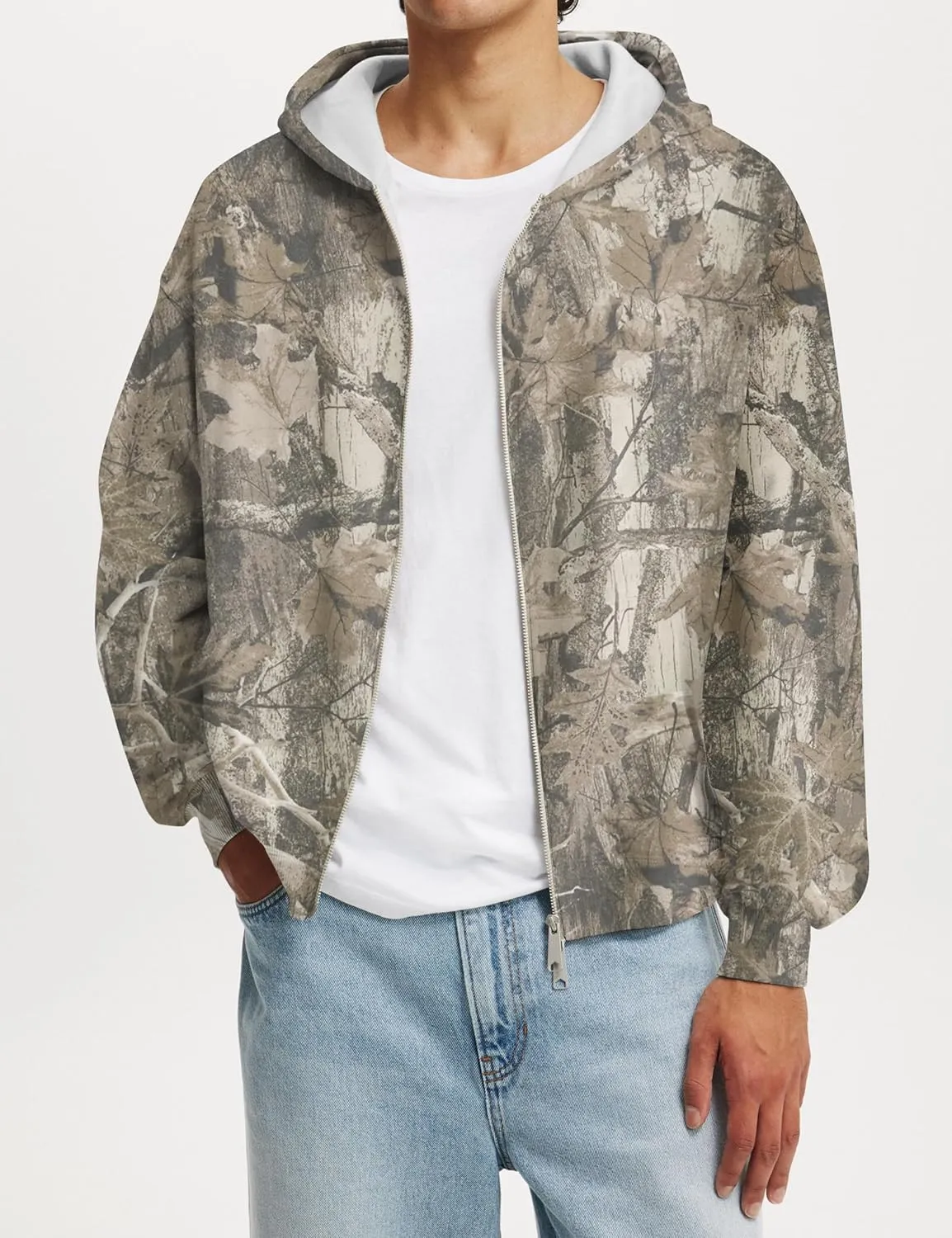Women Camo Zip Up Hoodies Oversized Hooded Sweatshirt Pullover Long Sleeve Fleece Sweater Fall Winter Outfits