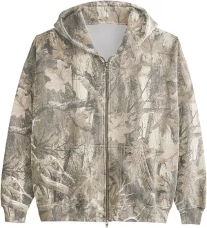 Women Camo Zip Up Hoodies Oversized Hooded Sweatshirt Pullover Long Sleeve Fleece Sweater Fall Winter Outfits