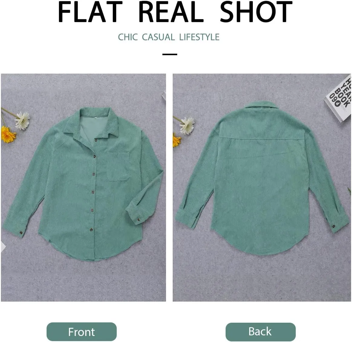 Women's Brushed Plaid Shirts Long Sleeve Flannel Lapel Button Down Cardigan Boyfriend Shacket Jacket Coats