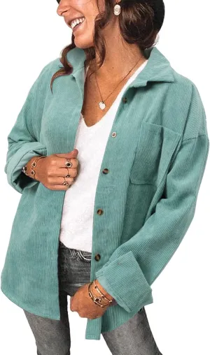 Women's Brushed Plaid Shirts Long Sleeve Flannel Lapel Button Down Cardigan Boyfriend Shacket Jacket Coats