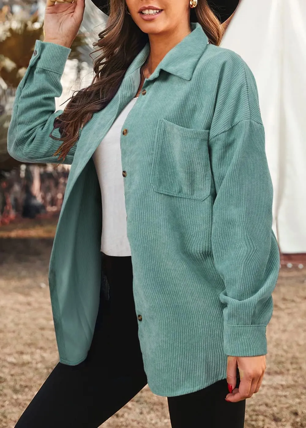 Women's Brushed Plaid Shirts Long Sleeve Flannel Lapel Button Down Cardigan Boyfriend Shacket Jacket Coats