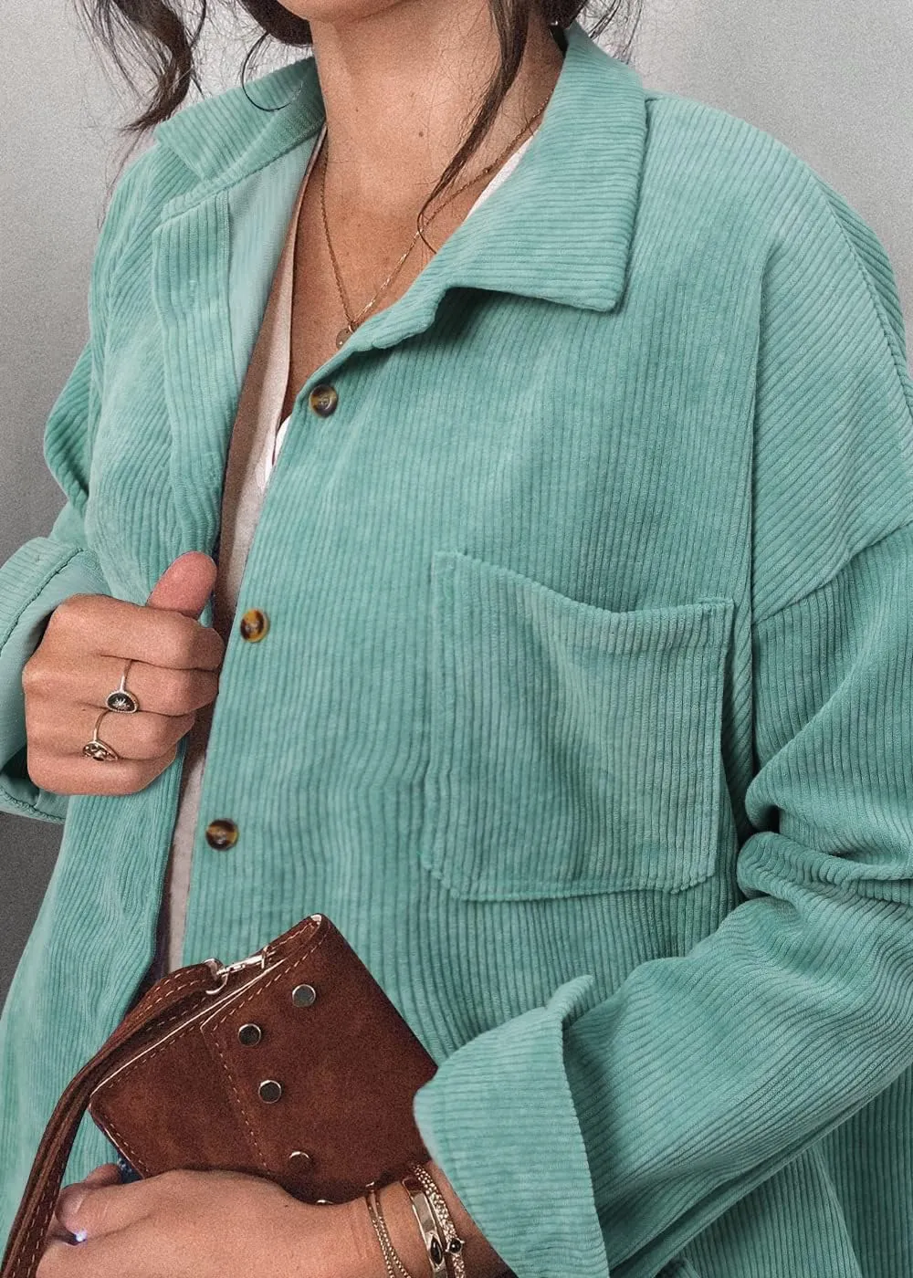 Women's Brushed Plaid Shirts Long Sleeve Flannel Lapel Button Down Cardigan Boyfriend Shacket Jacket Coats