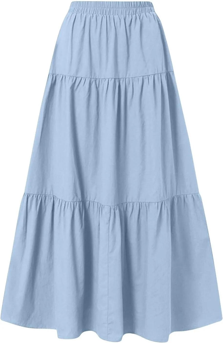 Women's Flowy Flared Ruffle Boho Long Skirt Casual a-line Bow tie Loose Trendy Summer Maxi Skirt for Women Vacation