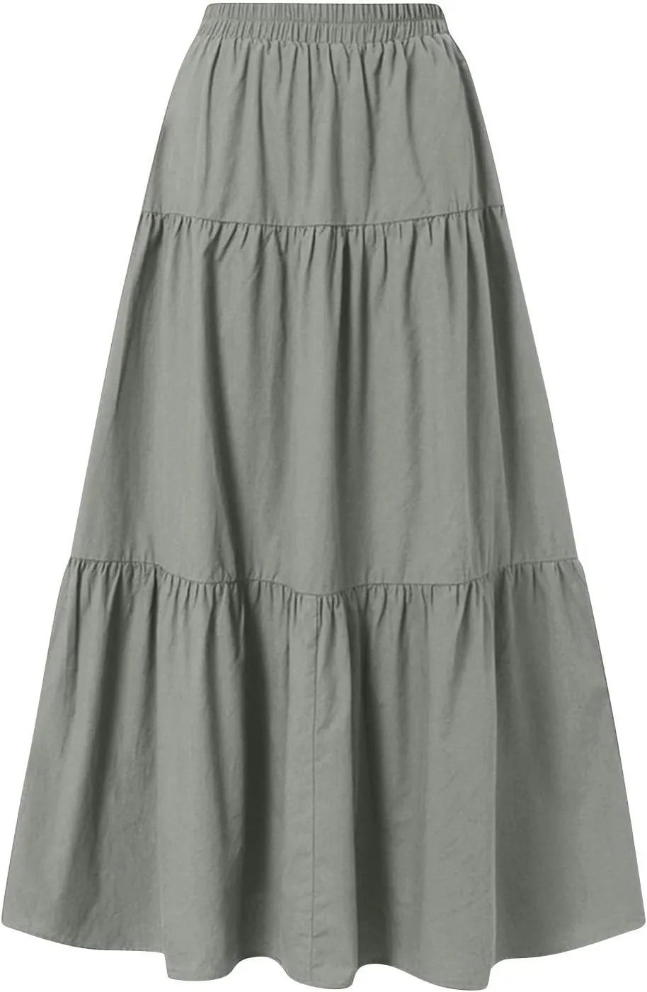 Women's Flowy Flared Ruffle Boho Long Skirt Casual a-line Bow tie Loose Trendy Summer Maxi Skirt for Women Vacation