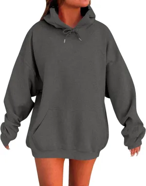 Womens Oversized Hoodies Fleece Sweatshirt Long Sleeve Sweaters Pullover Tops 2024 Fall Fashion Outfits Preppy Clothes
