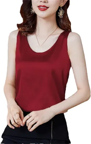 Women's Summer Small Suit Vest Camisole High Street O Neck Women's Street Vest Tops T-Shirt