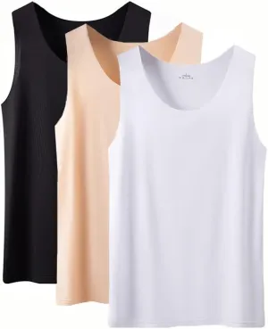 Womens Supersoft Camisole Stretch Casual Tank TopsNon-Marking Breathable Undershirts Singlet Slim Fit 3-Pack.