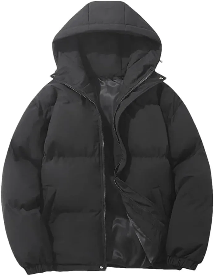 Women's Thicken Warm Fashion Harajuku Puffer Jacket Hooded Zipper Cotton-Padded Coat Women Coatigan