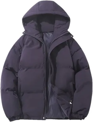 Women's Thicken Warm Fashion Harajuku Puffer Jacket Hooded Zipper Cotton-Padded Coat Women Coatigan