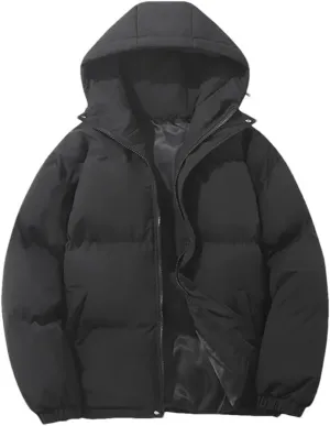 Women's Thicken Warm Fashion Harajuku Puffer Jacket Hooded Zipper Cotton-Padded Coat Women Coatigan