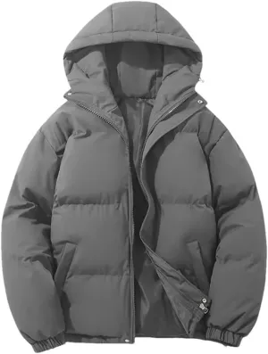 Women's Thicken Warm Fashion Harajuku Puffer Jacket Hooded Zipper Cotton-Padded Coat Women Coatigan