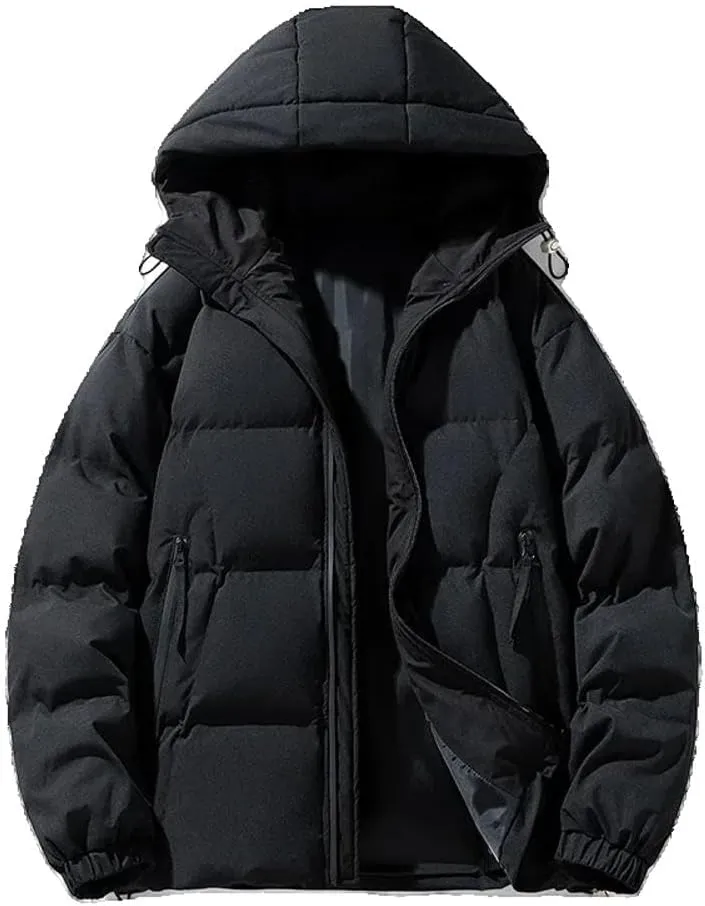 Xingfenly Men Winter Lined Thicken Warm Hooded Coat Men' Outwear Casual Oversized Sports Cotton Padded Jacket