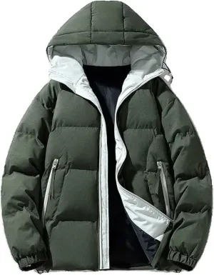 Xingfenly Men Winter Lined Thicken Warm Hooded Coat Men' Outwear Casual Oversized Sports Cotton Padded Jacket