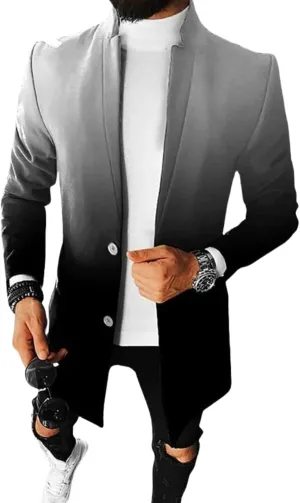 ZOCANIA Trench Coat Mens Wool Blend Notched Lapel Collar Single Breasted Overcoat Classic Peacoat Slim Fit Winter Midi Jacket